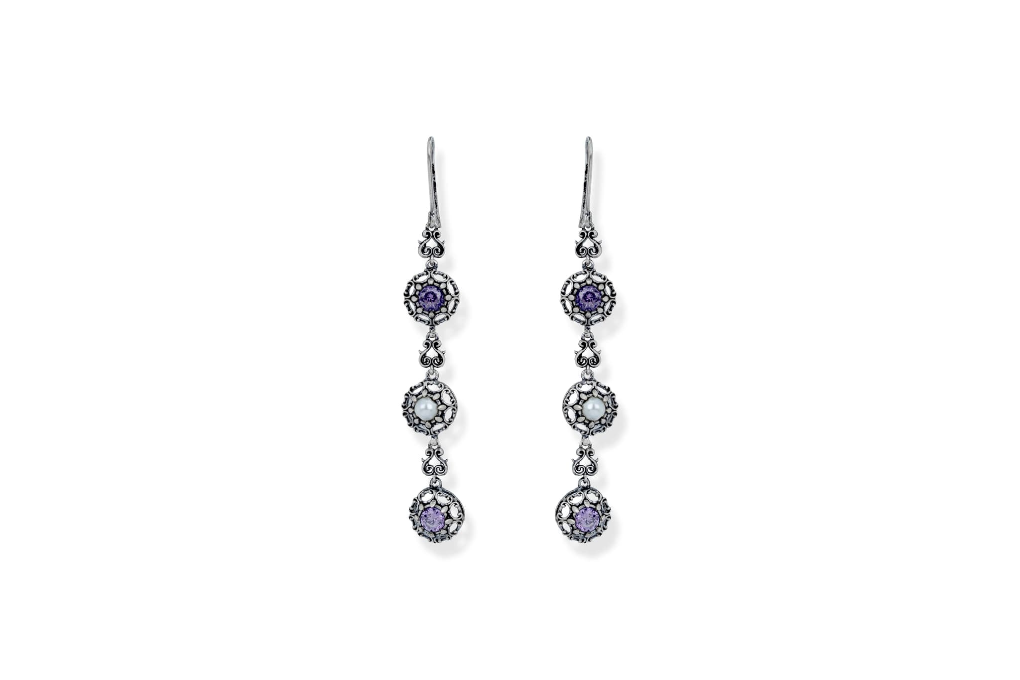 SILVER IVY DROP EARRINGS