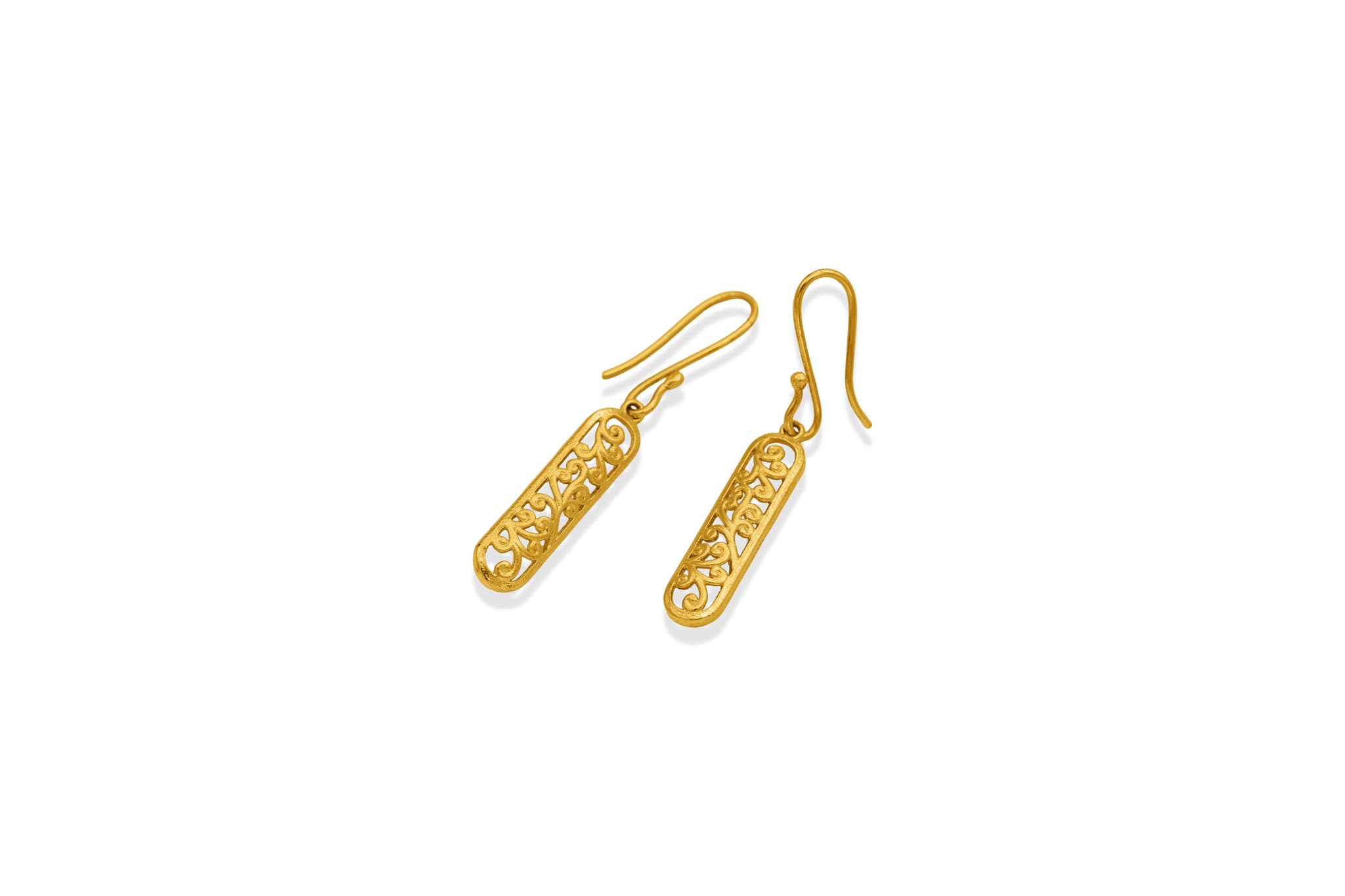 CARVED OBLONG SILVER EARRINGS