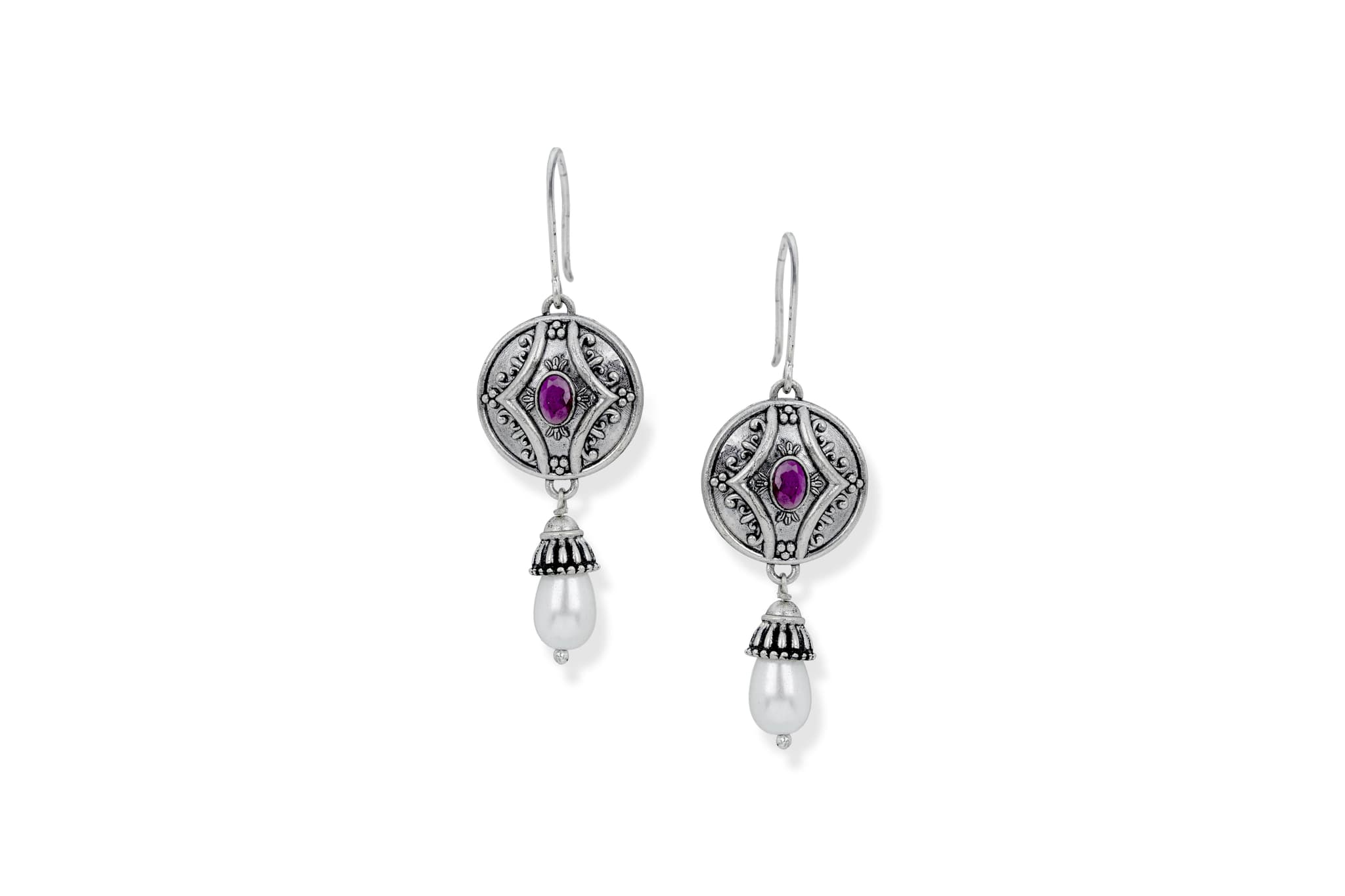SILVER PEARL DROP EARRINGS