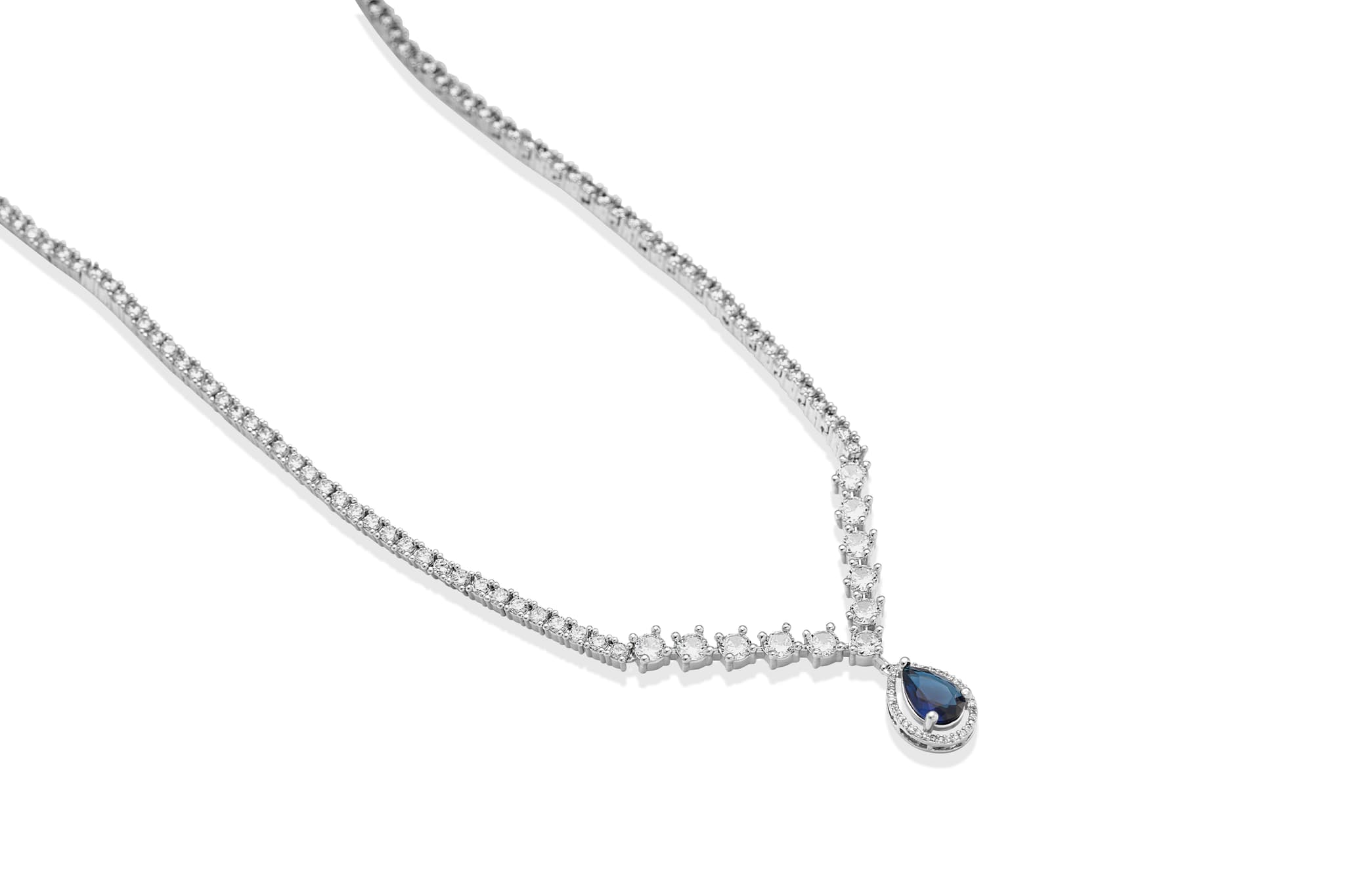MIDNIGHT ELEGANCE SILVER NECKLACE SET