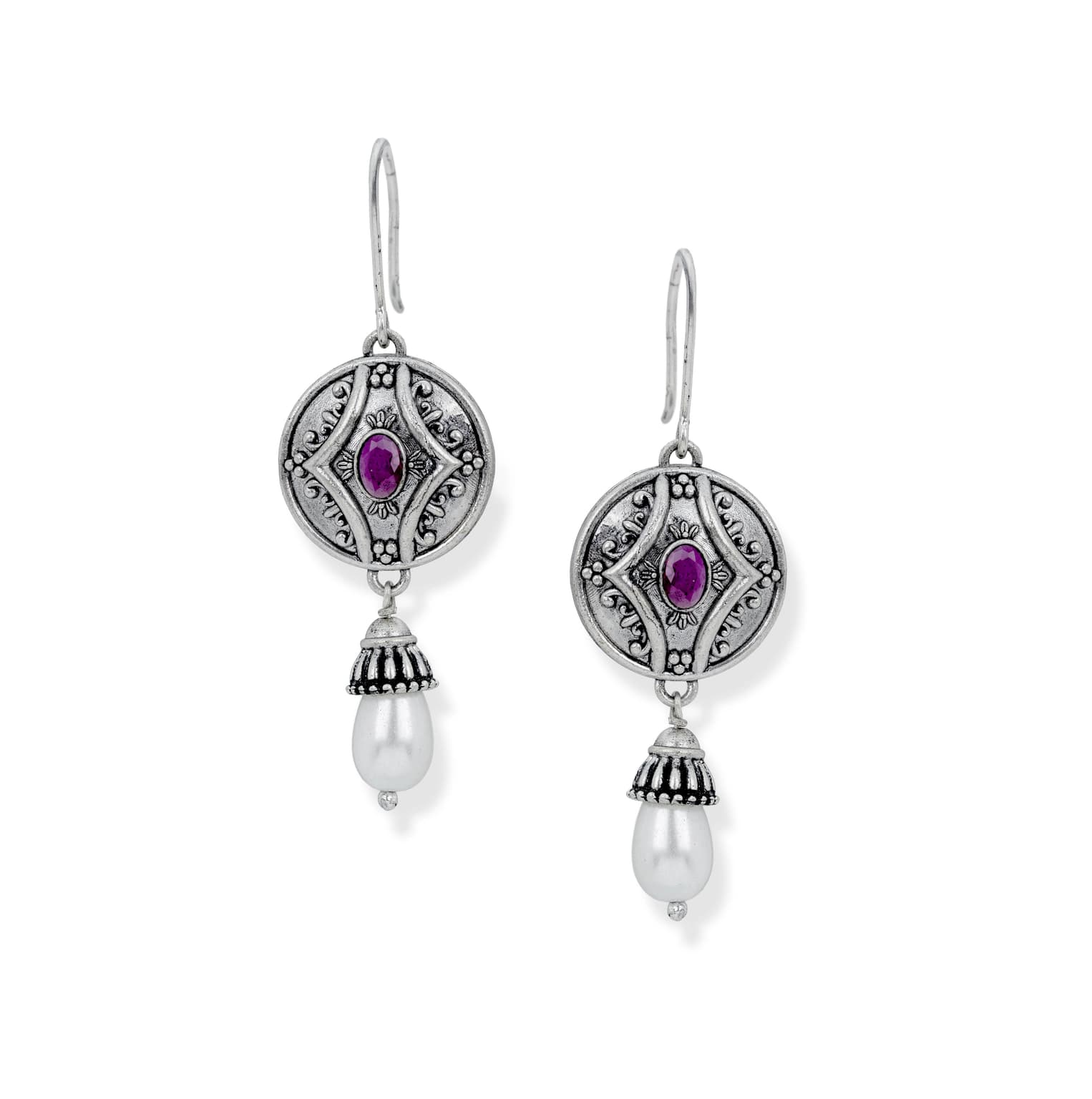 SILVER PEARL DROP EARRINGS