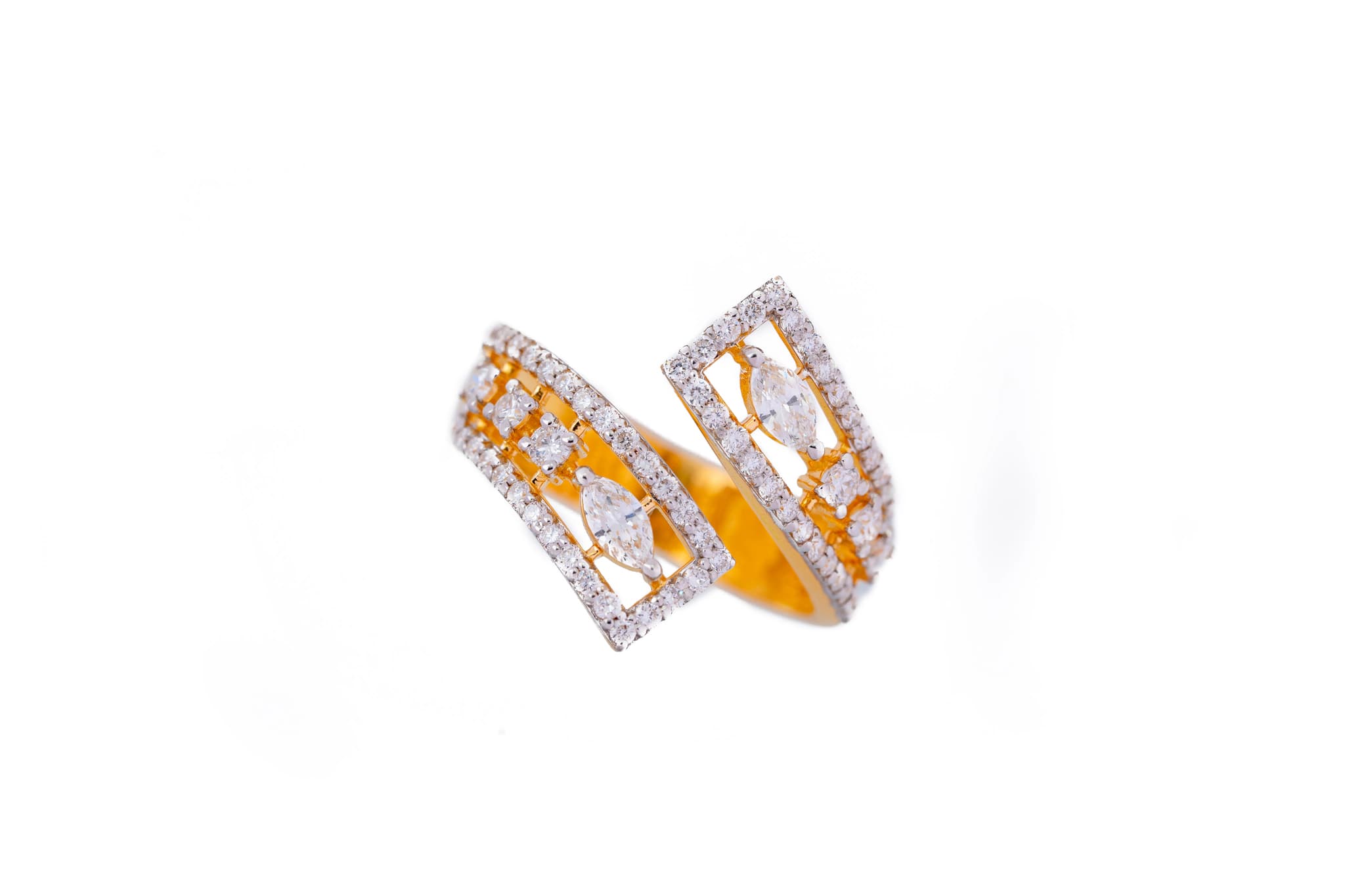 OPEN DIAMOND BAND RING (18K WITH NATURAL DIAMONDS)