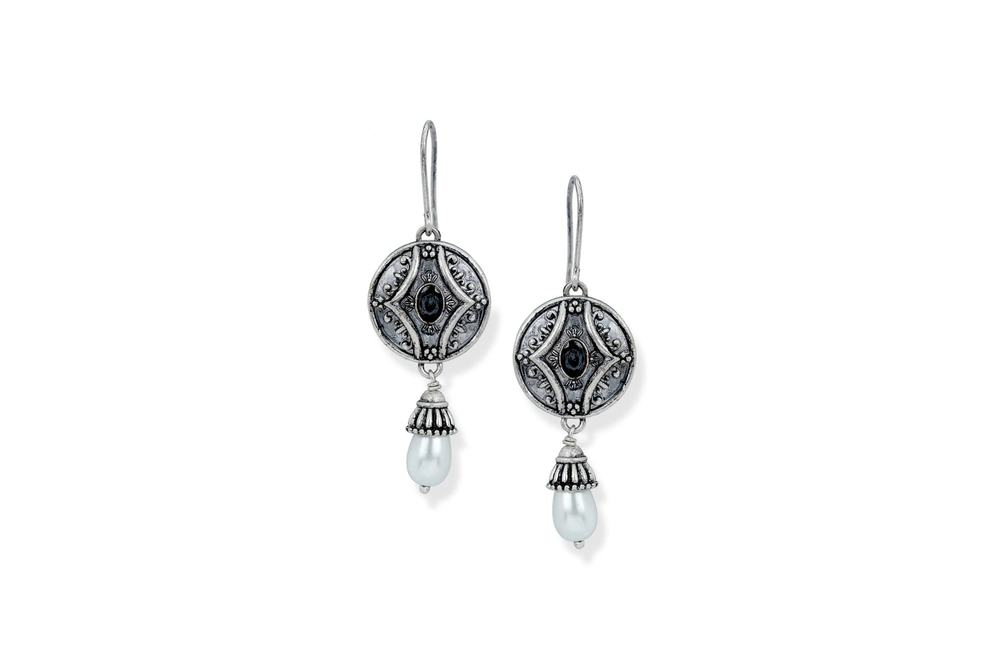 SILVER PEARL DROP EARRINGS