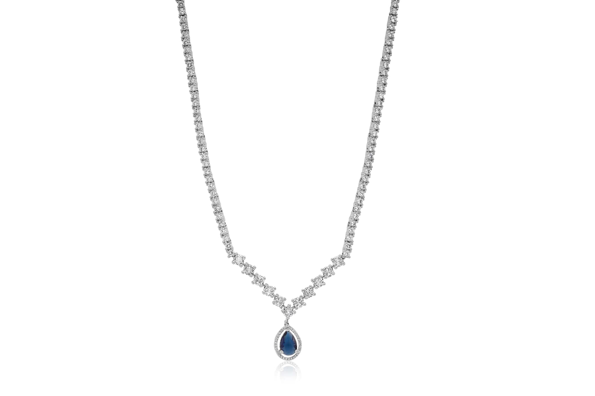 MIDNIGHT ELEGANCE SILVER NECKLACE SET