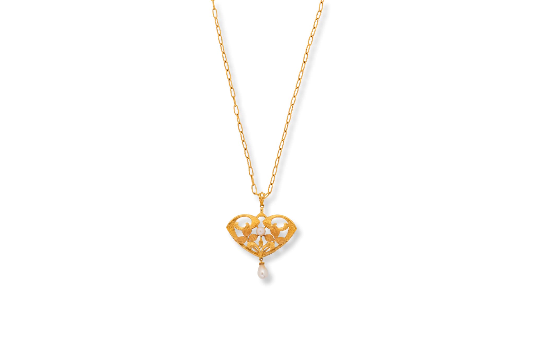 FLORAL HEART GOLD PENDANT