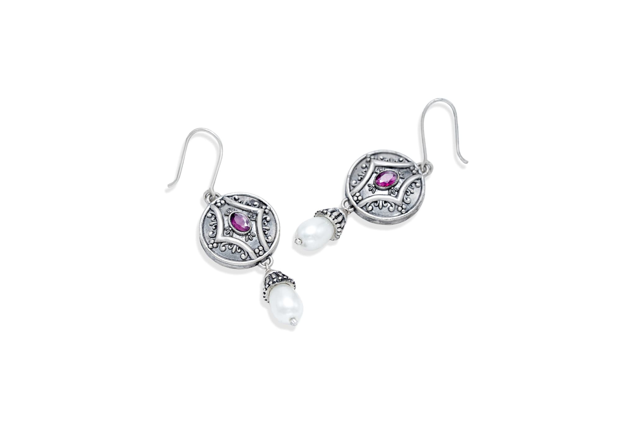 SILVER PEARL DROP EARRINGS