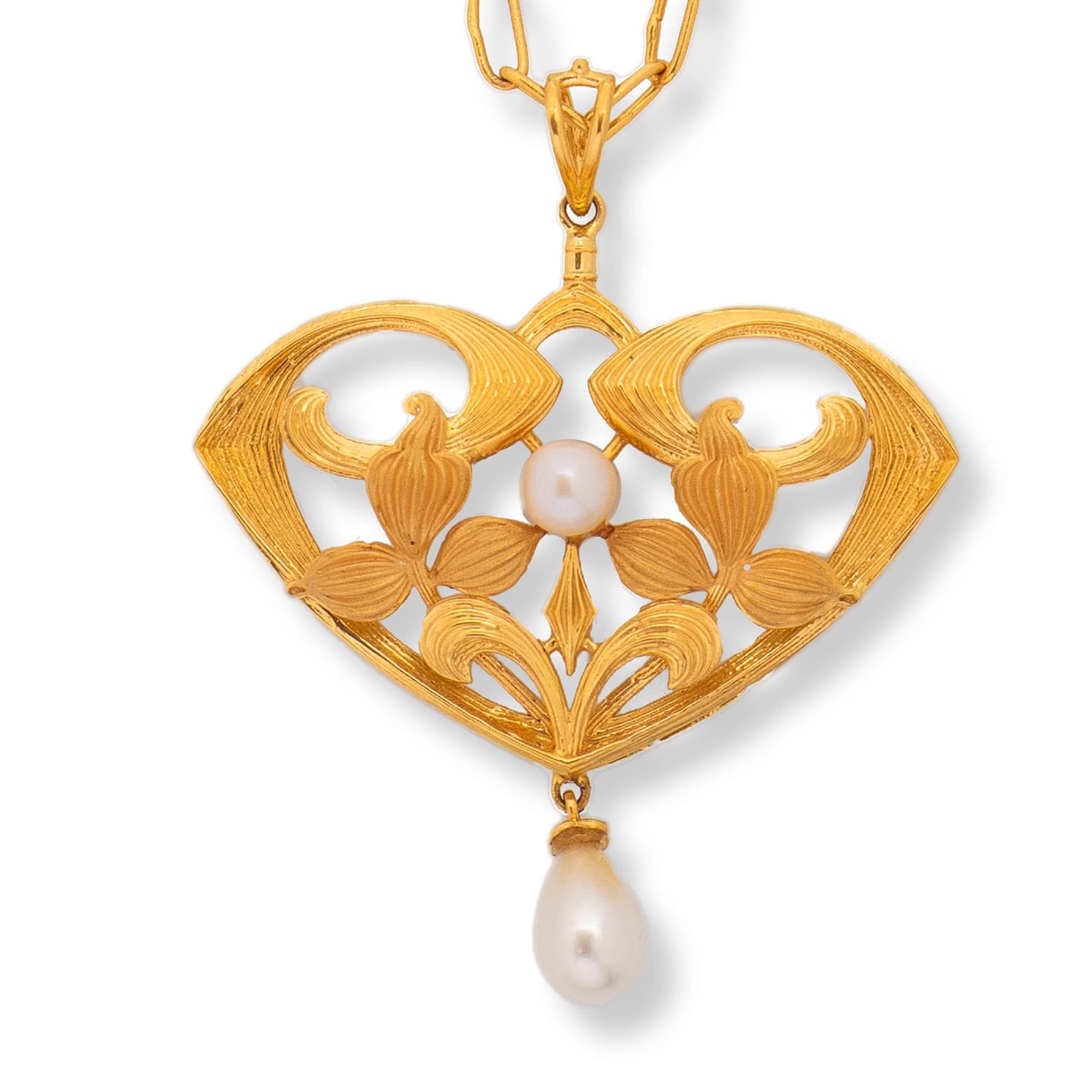 FLORAL HEART GOLD PENDANT