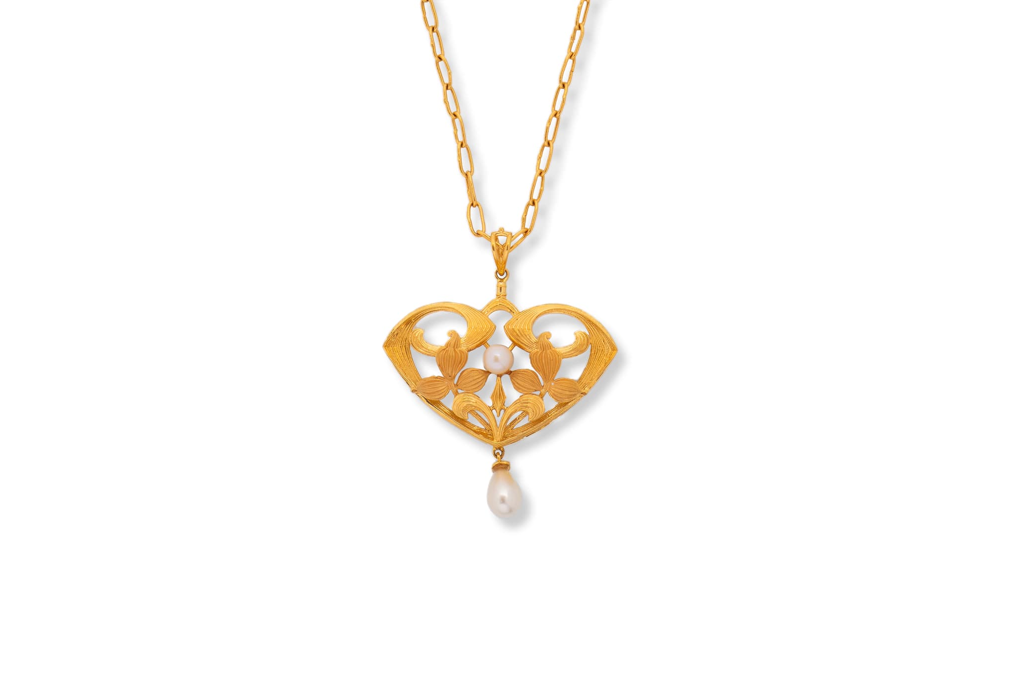 FLORAL HEART GOLD PENDANT