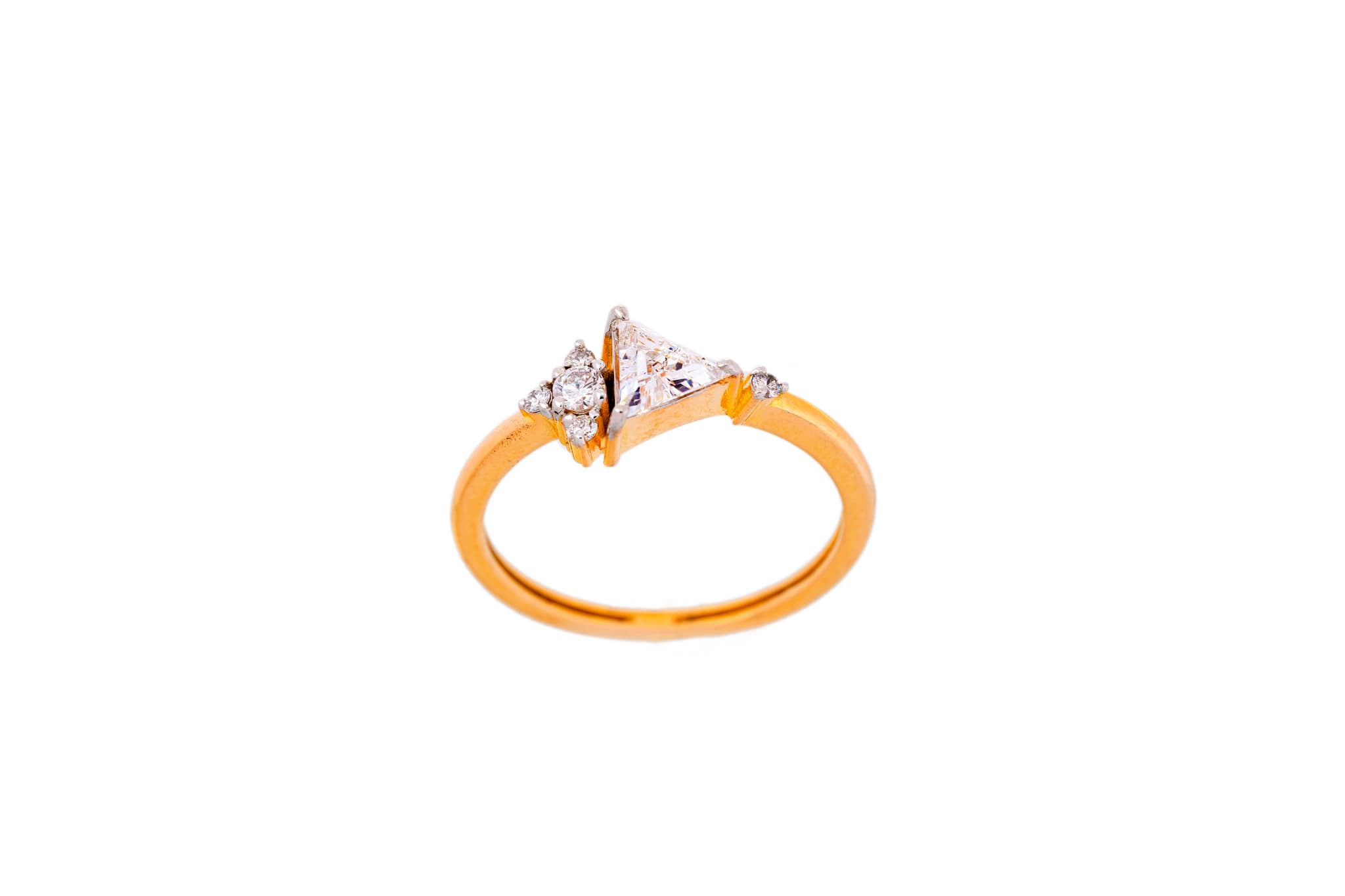 TIMELESS TRIANGLE DIAMOND RING (14K WITH LAB GROWN DIAMONDS)