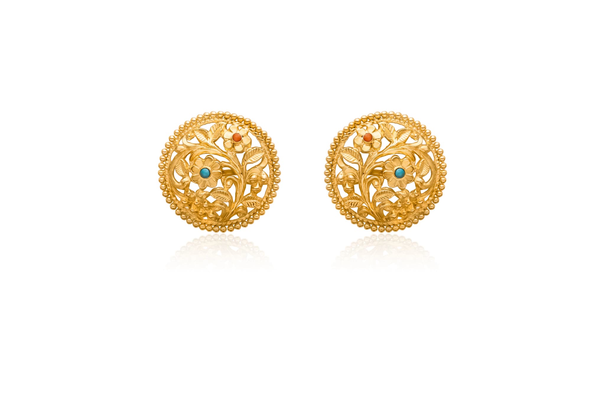 Neelphool Gold Stud Earrings