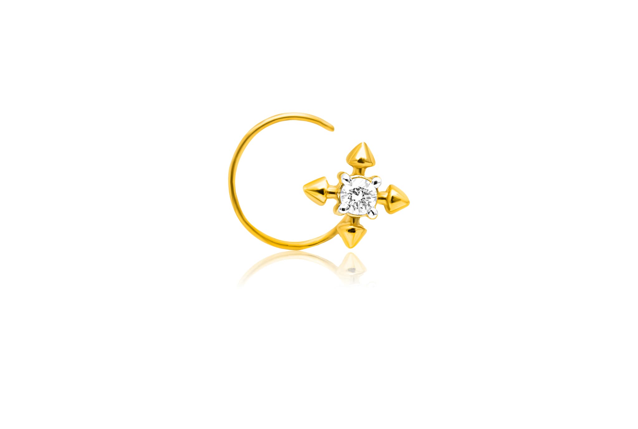 DIAMOND CROSS NOSEPIN  (18K WITH NATURAL DIAMONDS)