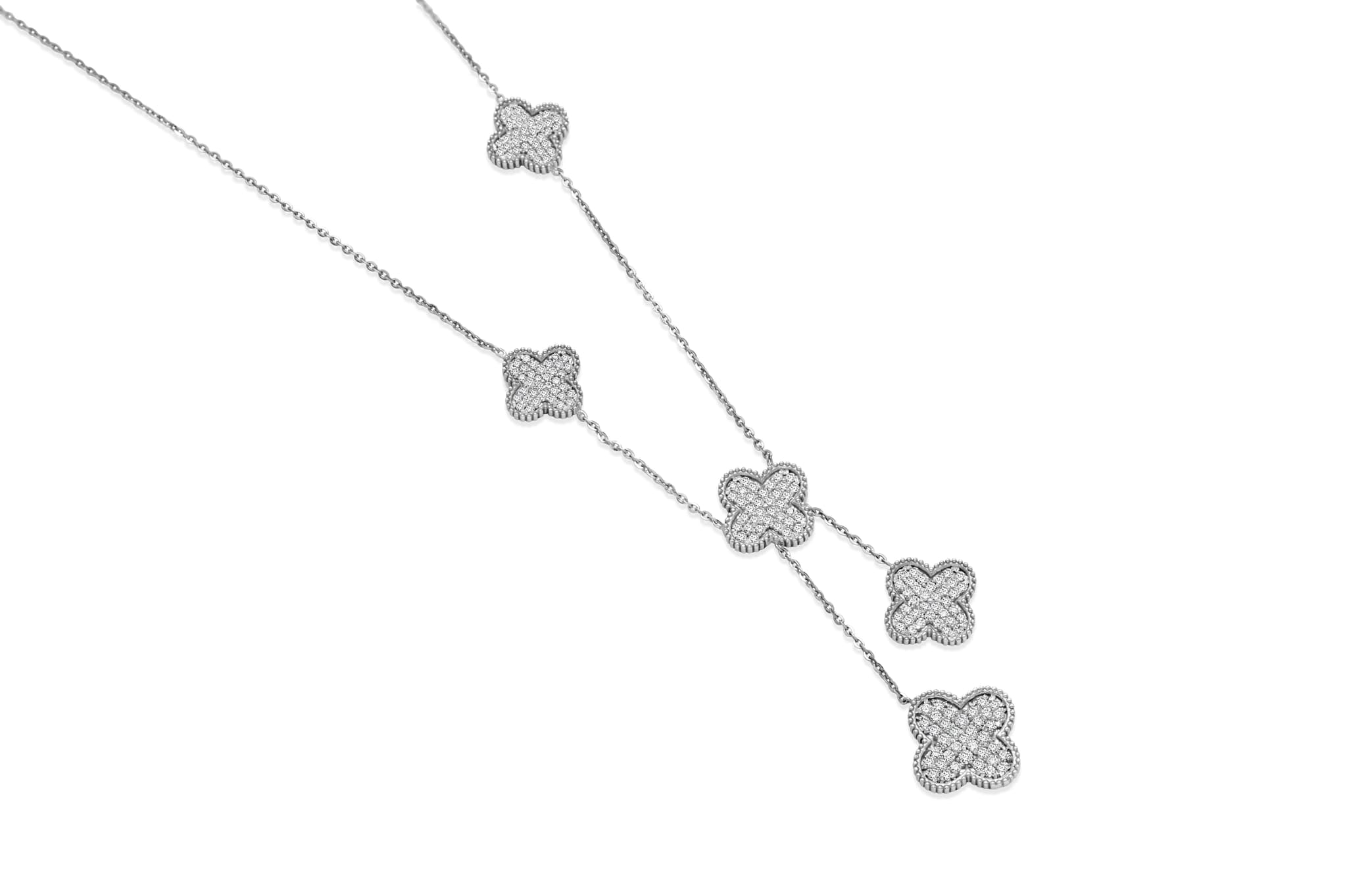 DIAMOND QUATREFOIL NECKLACE SET (18K WITH LAB GROWN DIAMONDS)