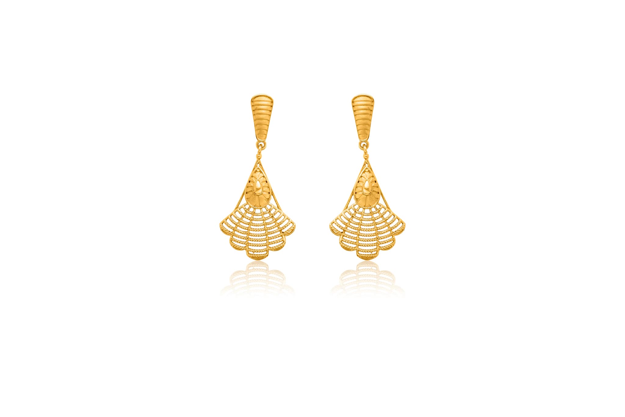 LUXE 22K FAN EARRINGS