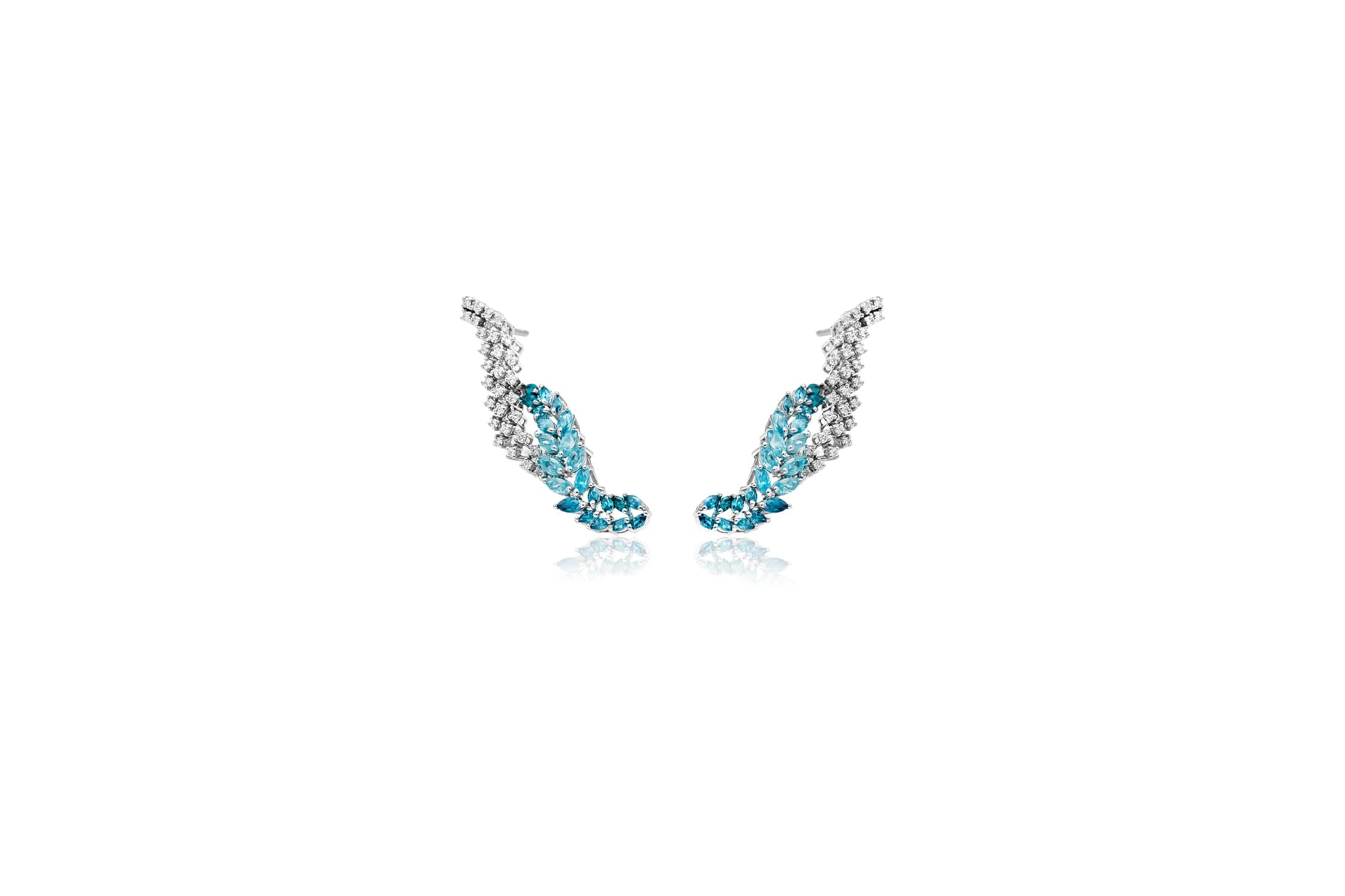 TOPAZ AND DIAMOND EARRINGS (18K WITH  LAB GROWN DIAMONDS)