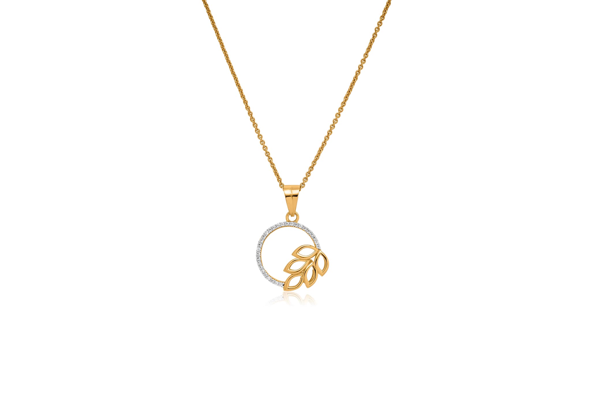 LEAF WHISPER DIAMOND PENDANT (18K WITH NATURAL DIAMONDS)