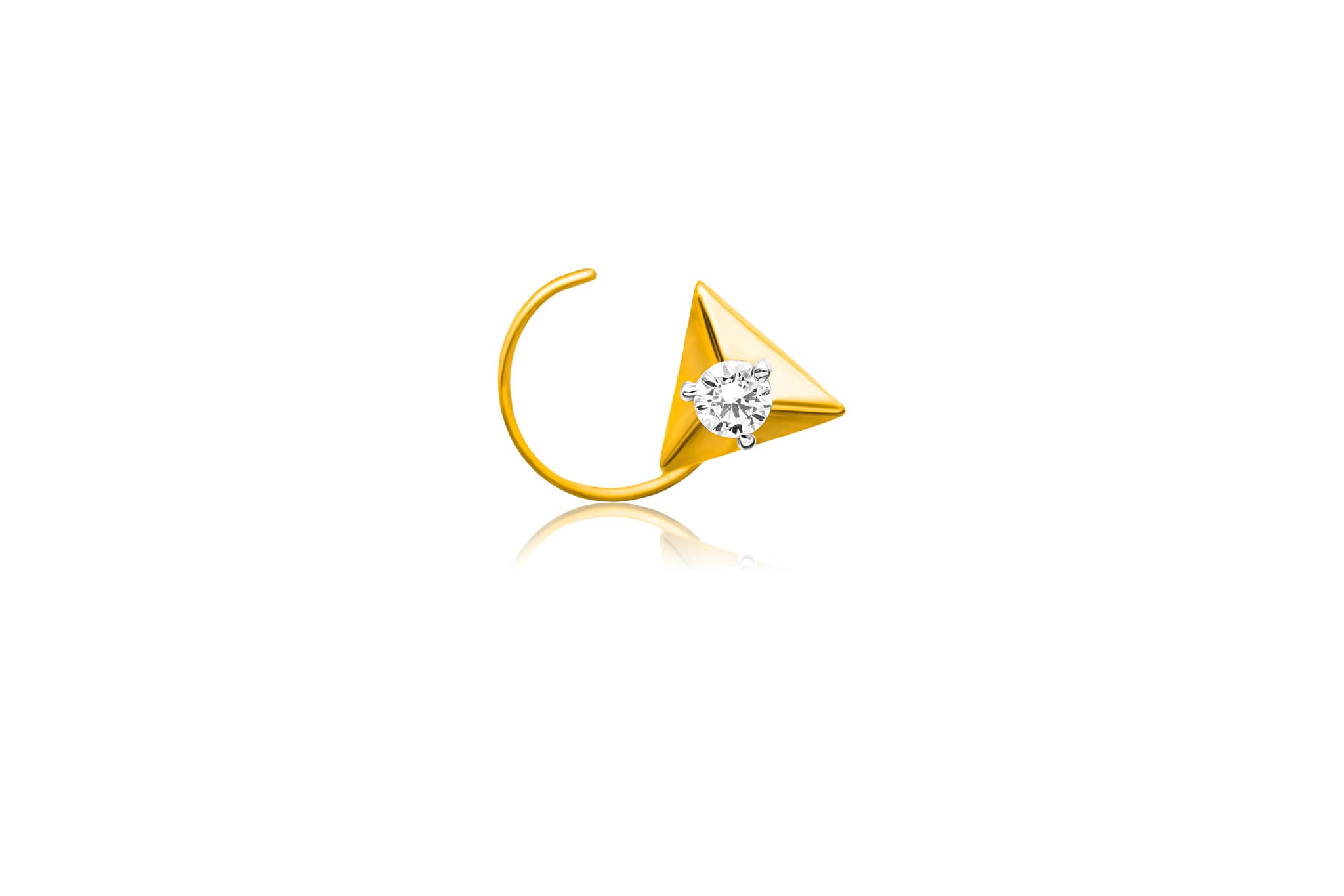 GOLDEN PRISM DIAMOND NOSEPIN (18K WITH NATURAL DIAMONDS)
