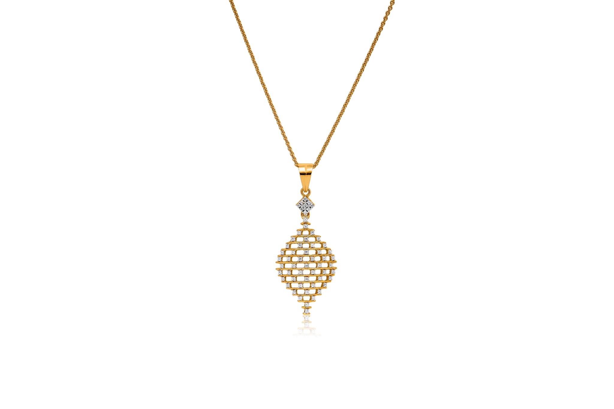 RADIANT LATTICE DIAMOND PENDANT  (18K WITH NATURAL DIAMONDS)