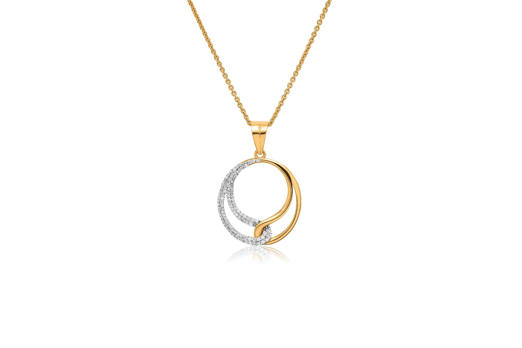 DIAMOND ARC PENDANT(18K WITH NATURAL DIAMONDS)