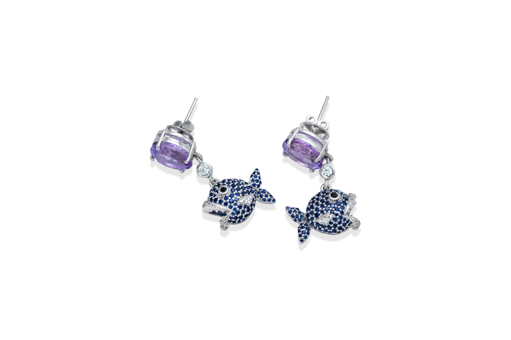 FANCY FINS SILVER EARRINGS