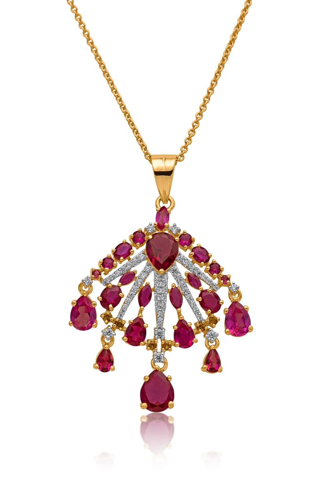 ROUGE REGALIA DIAMOND PENDANT(14K WITH NATURAL DIAMONDS)