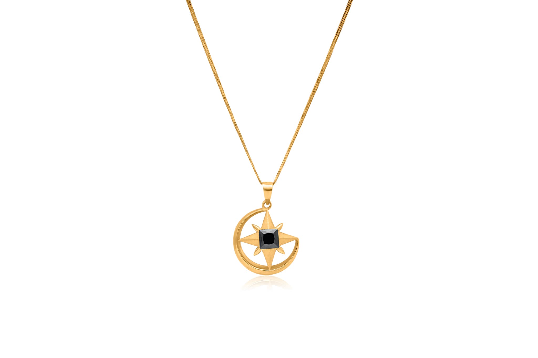 SUN AND MOON GOLD PENDANT
