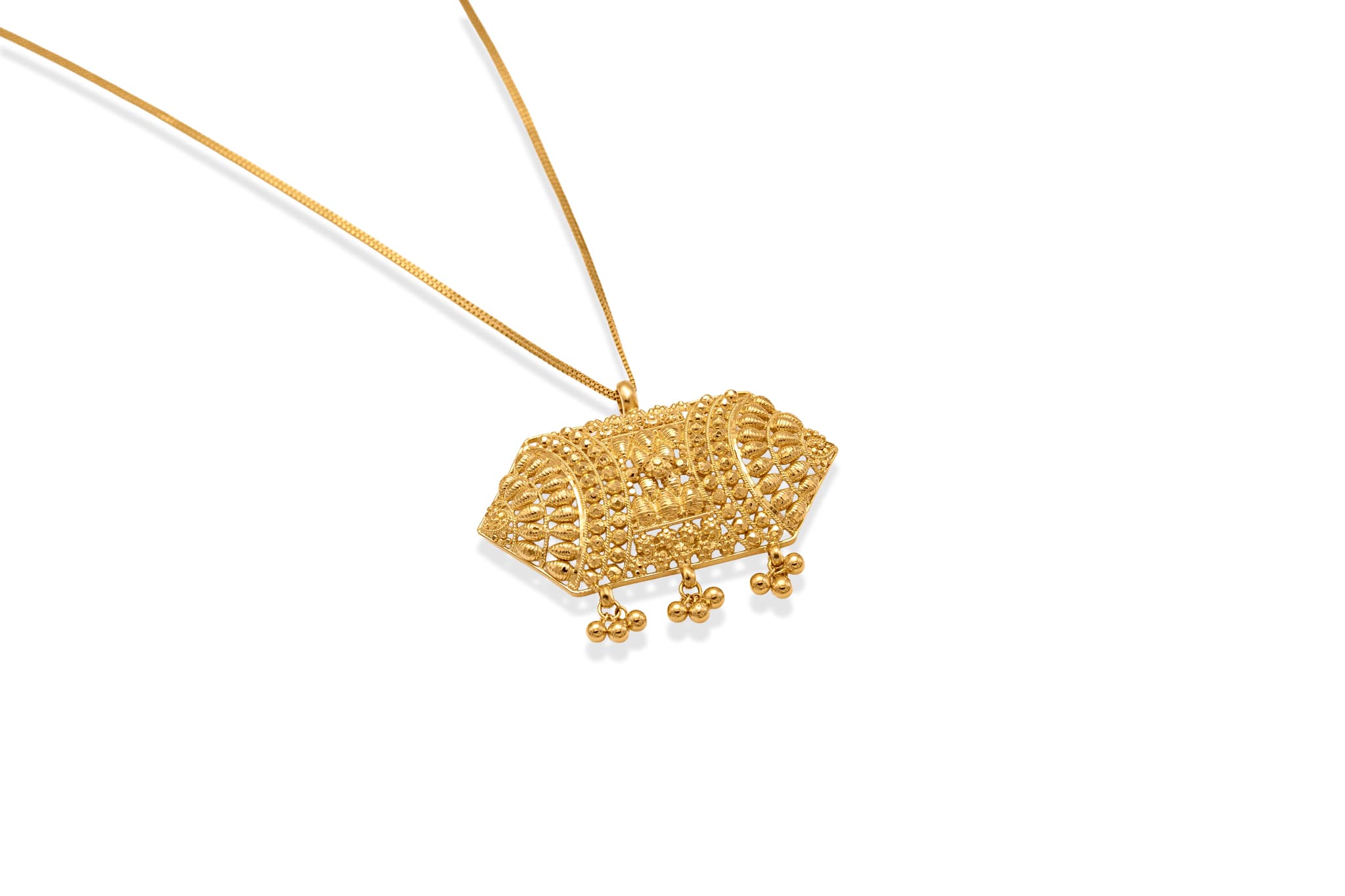 HEXAGONAL GOLD PENDANT