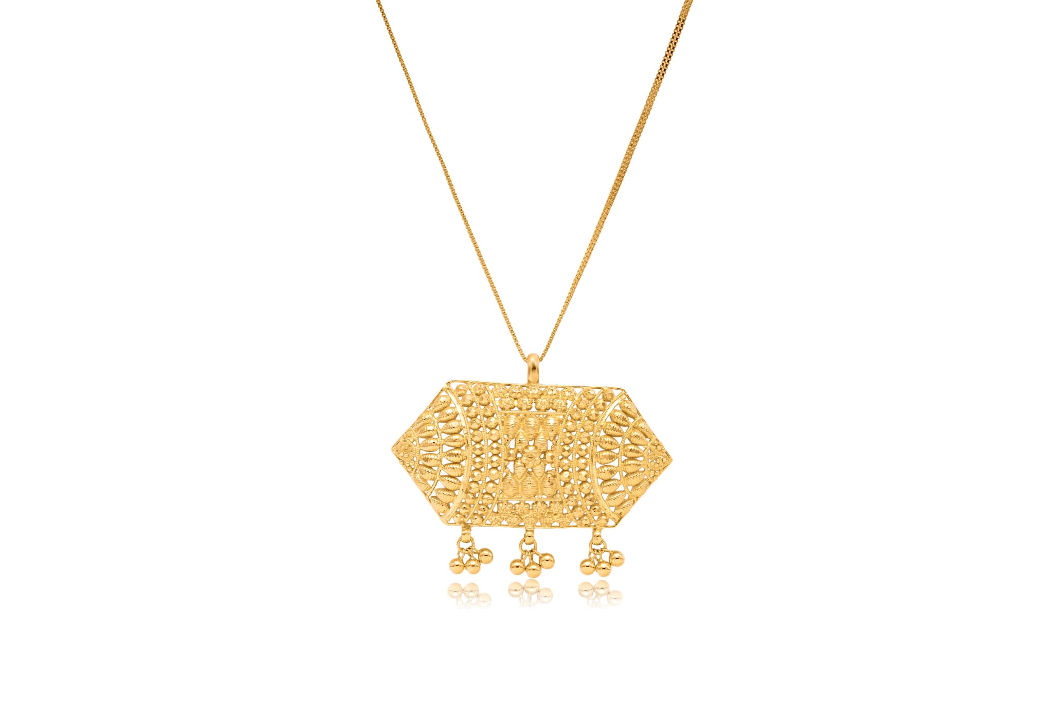 HEXAGONAL GOLD PENDANT
