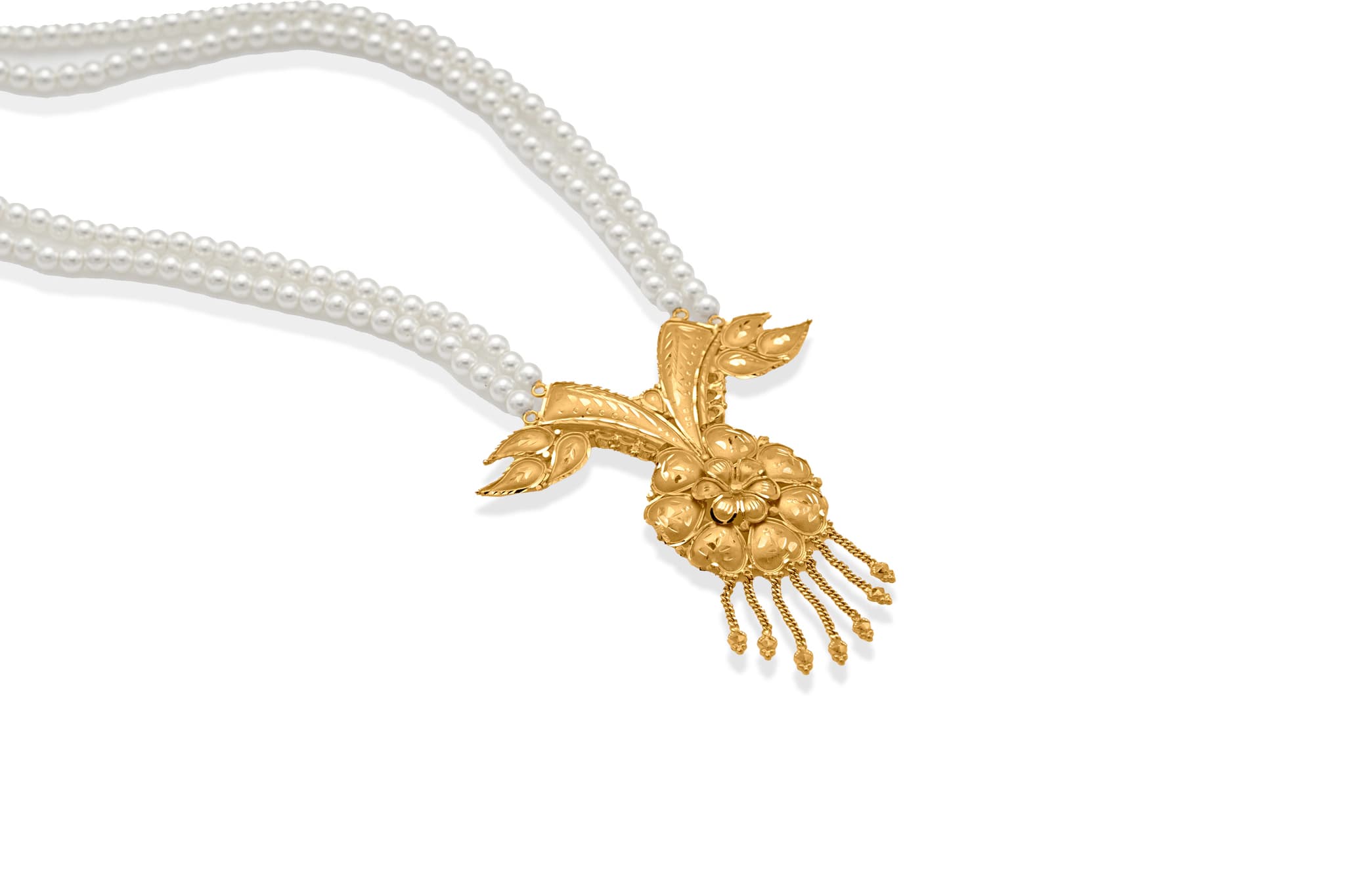 22K GOLD PETALLED NECKLACE