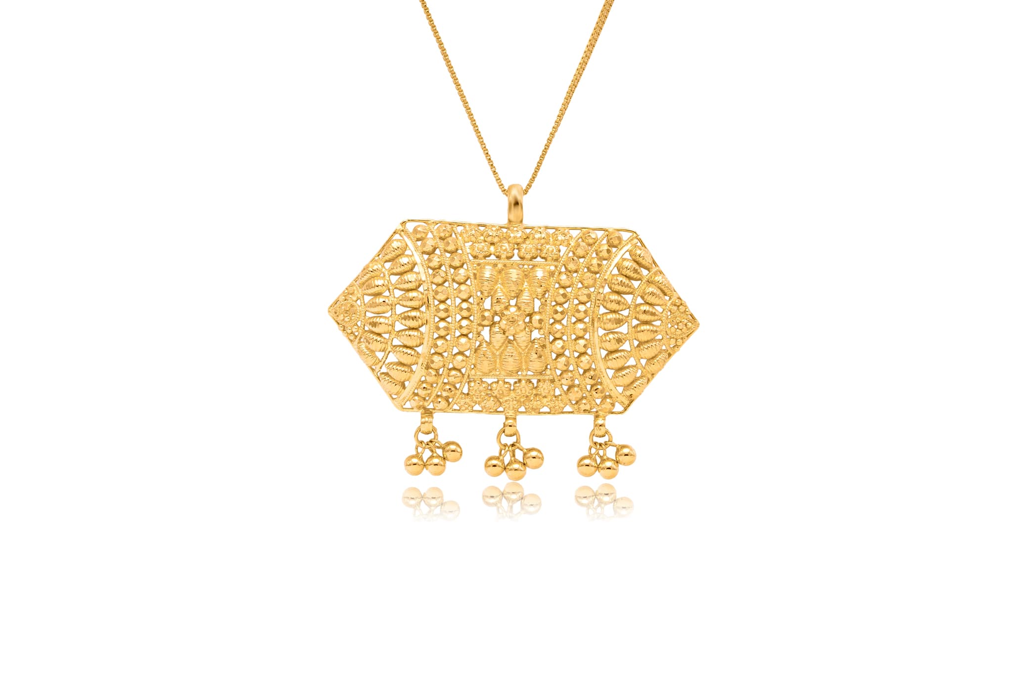 HEXAGONAL GOLD PENDANT