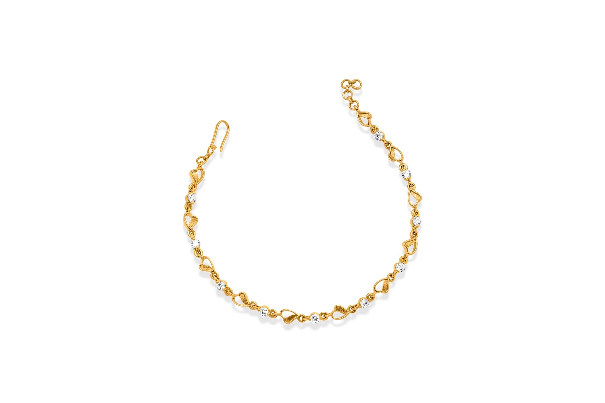 22K GOLD WHITE ZIRCONIAN BRACELET