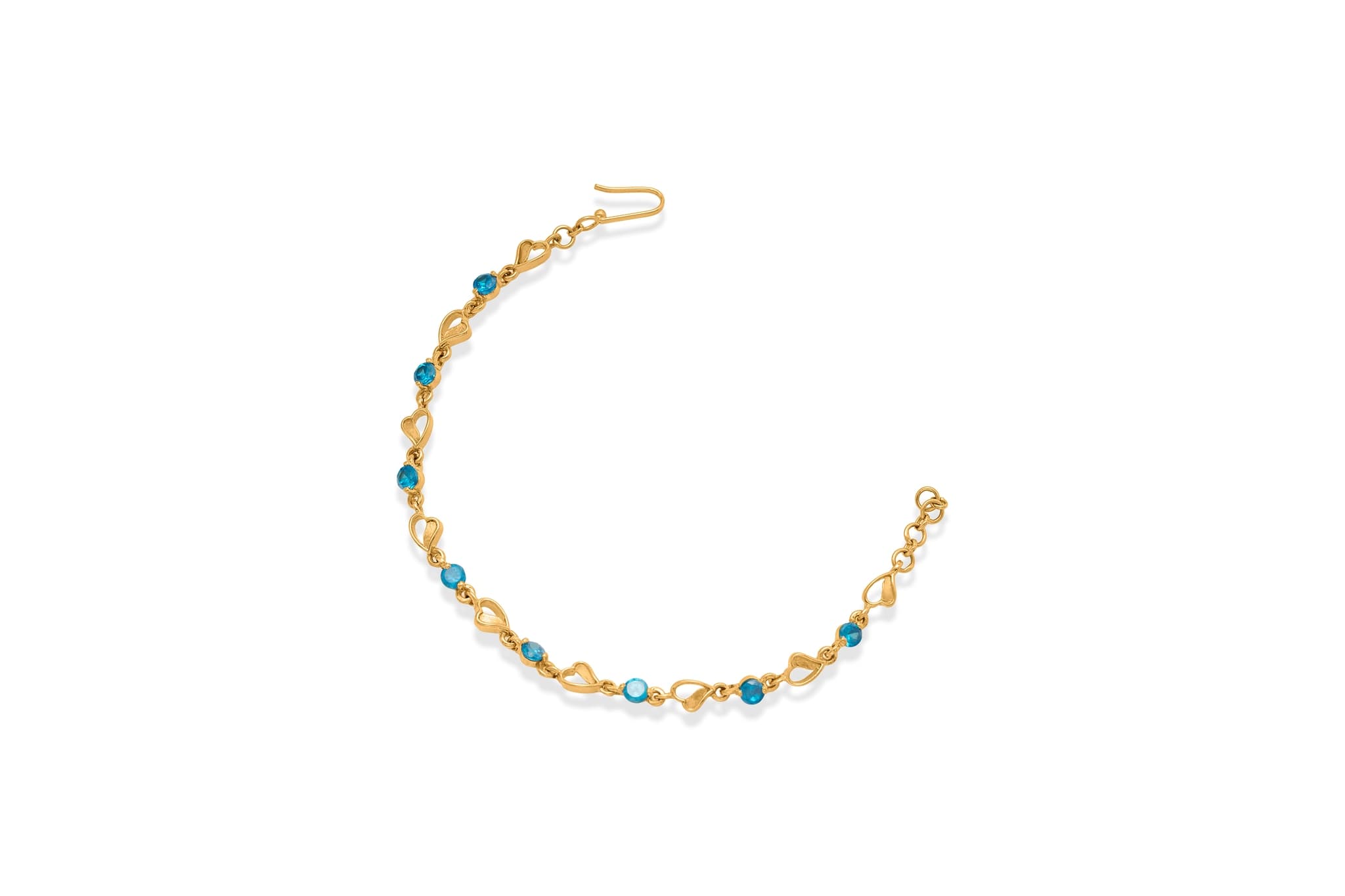 22K GOLD BLUE ZIRCONIAN BRACELET
