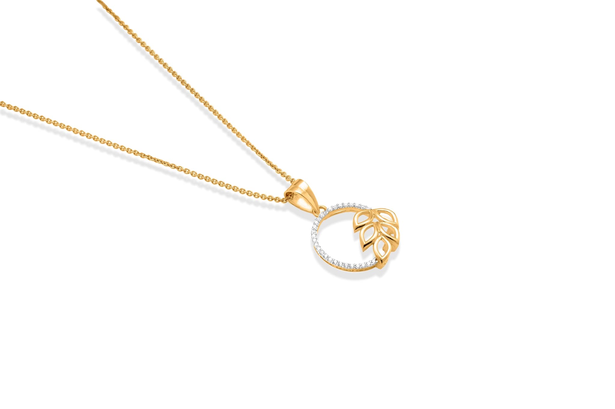 LEAF WHISPER DIAMOND PENDANT (18K WITH NATURAL DIAMONDS)