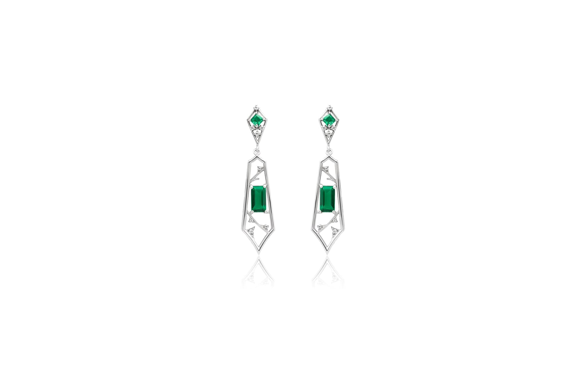 GREEN ENIGMA GOLD EARRINGS