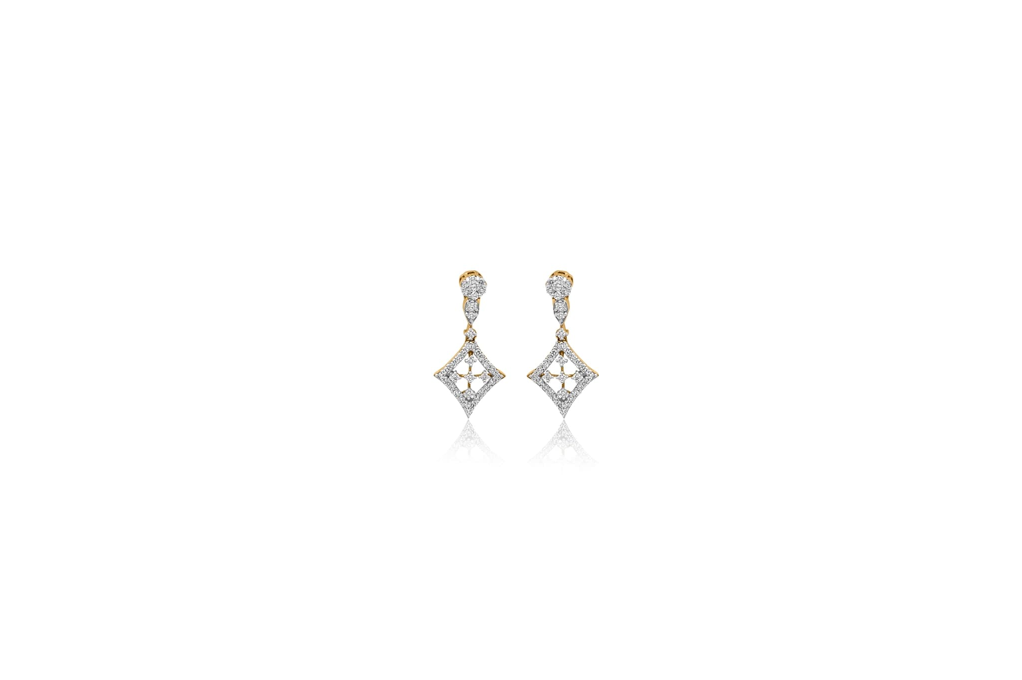 DIAMOND STAR DROP EARRINGS (18K WITH NATURAL DIAMONDS)