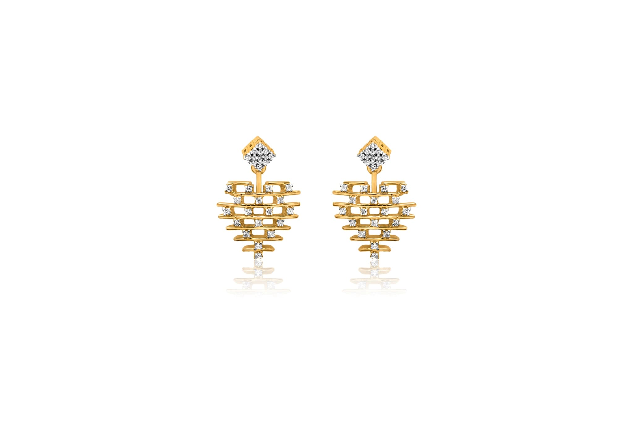 RADIANT LATTICE DIAMOND EARRINGS  (18K WITH NATURAL DIAMONDS)