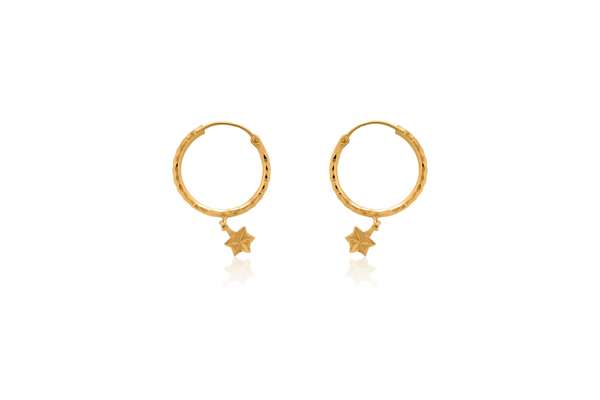 STAR GOLD HOOP EARRINGS