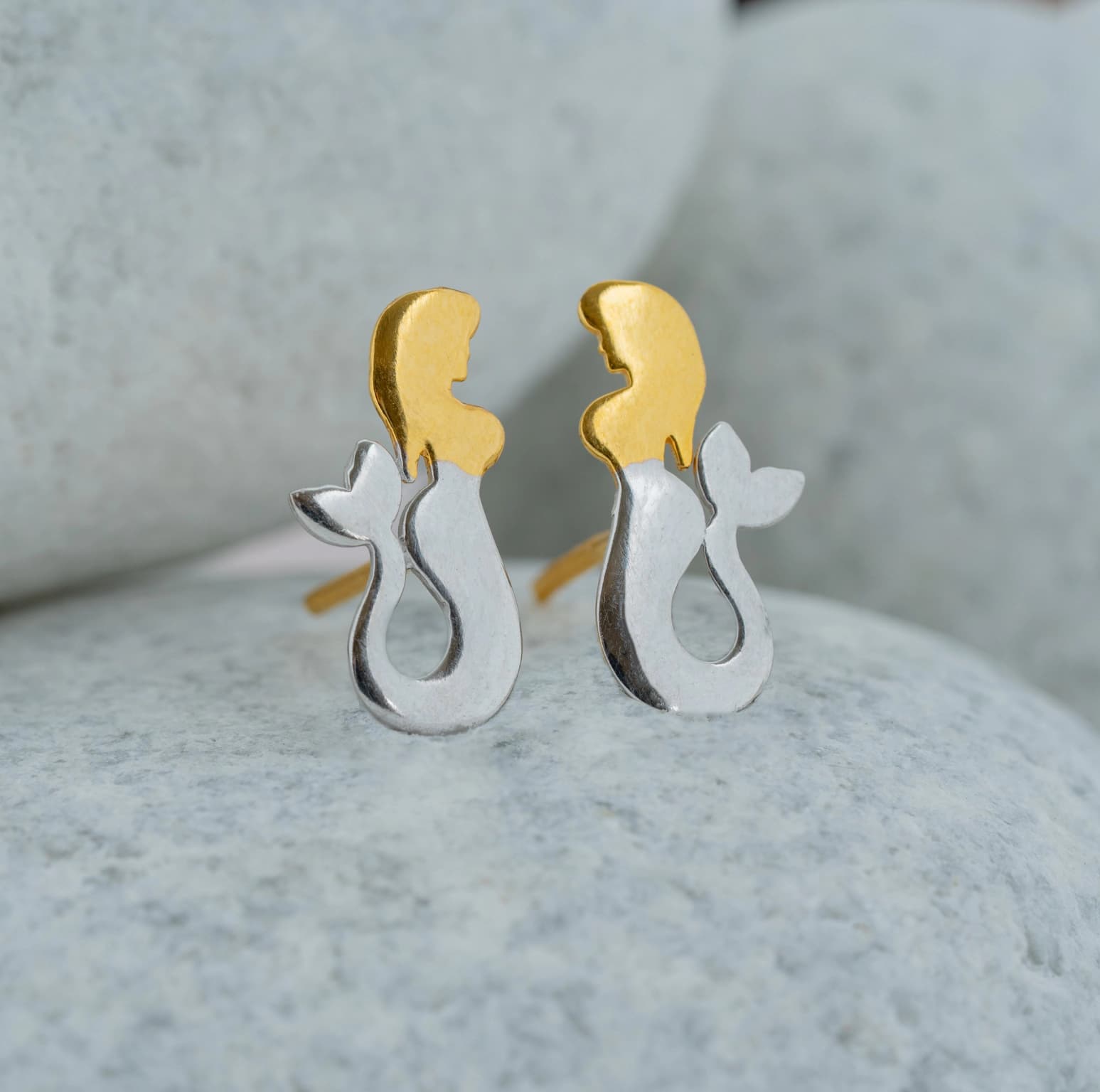 Little Mermaid Gold Studs