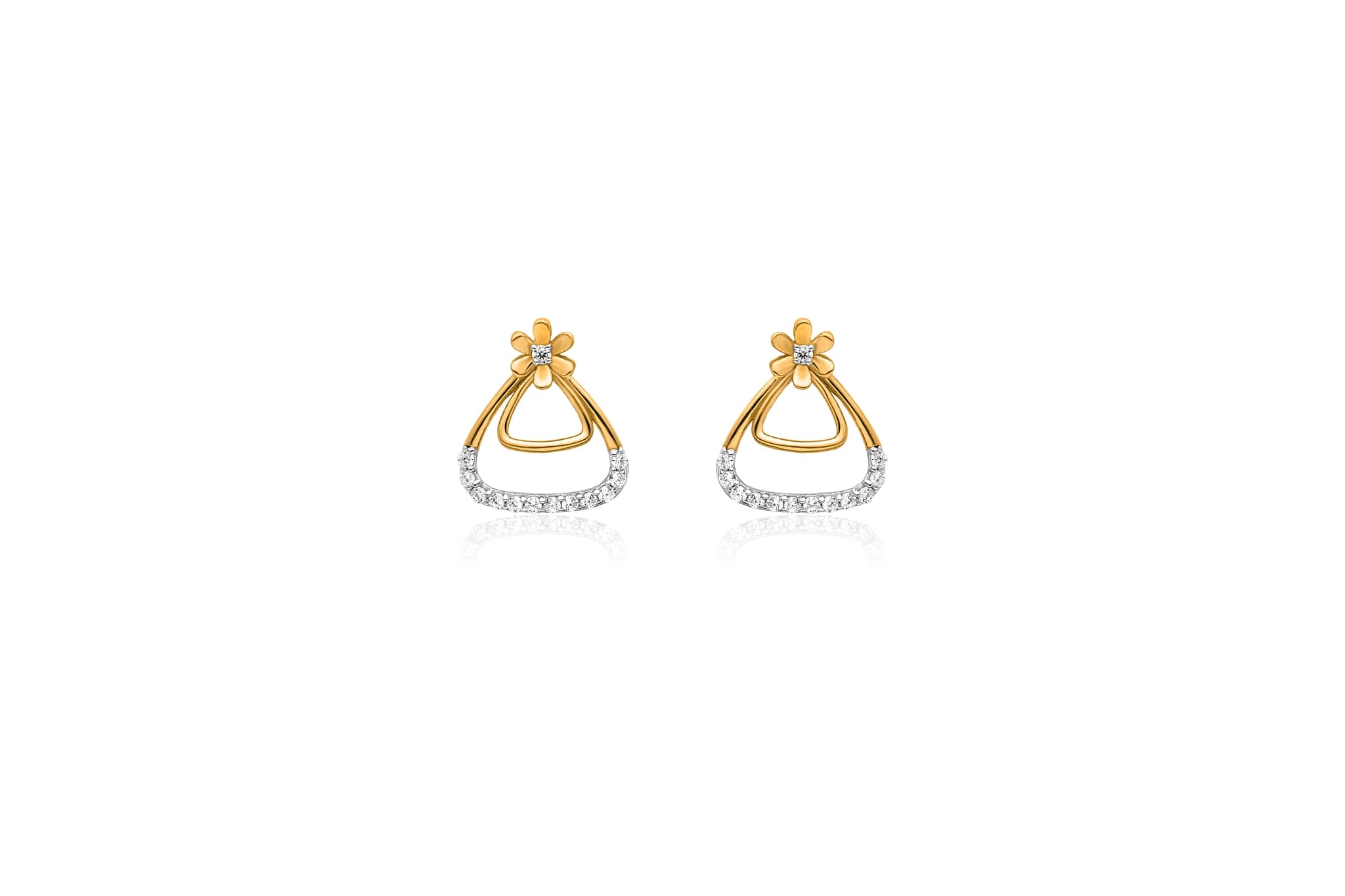 PETAL SHINE DIAMOND EARRINGS (18K WITH NATURAL DIAMONDS)