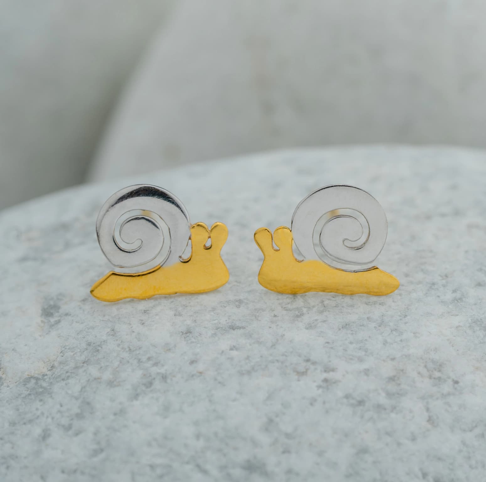 Cute Gold Snail Studs