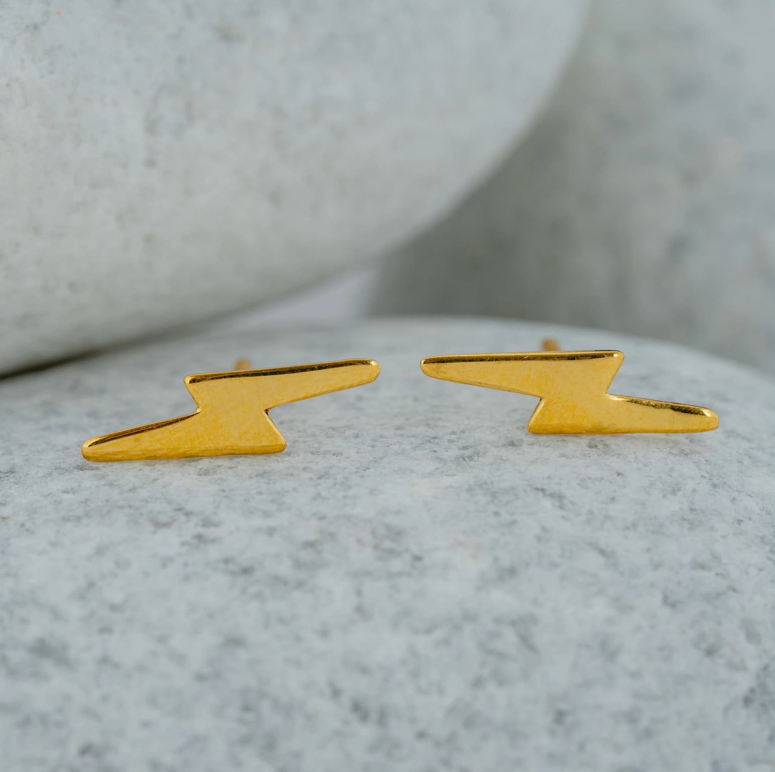 Lightning Bolt Gold Studs
