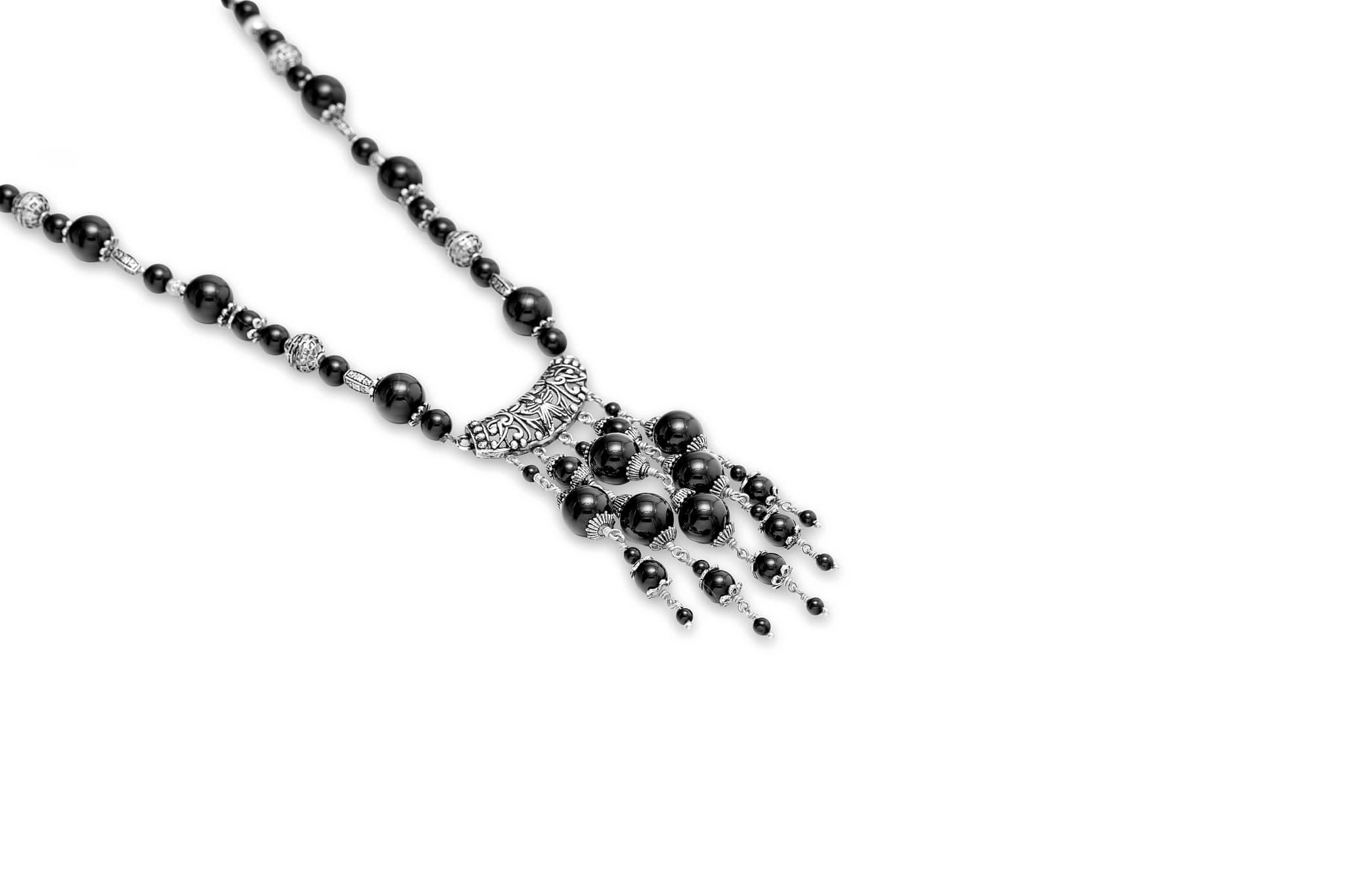 BEADED SILVER NECKLACE