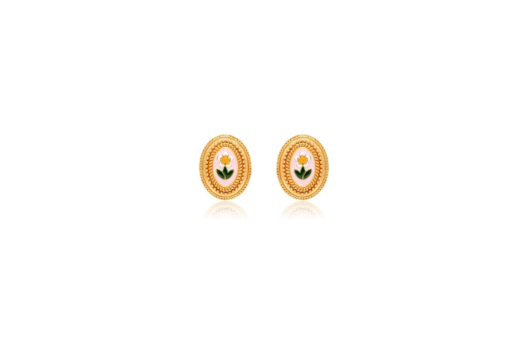 GOLD DAISY STUD EARRINGS