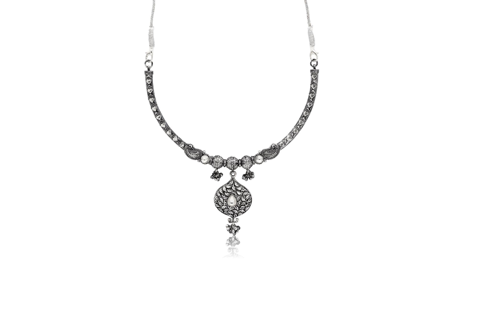 HEART-LINK SILVER NECKLACE