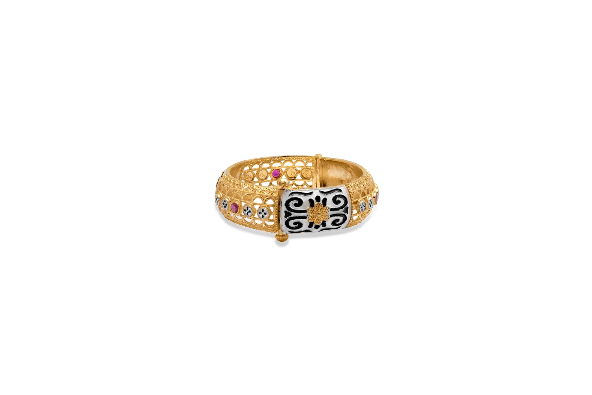 GOLD BANGLE WITH MEENAKARI