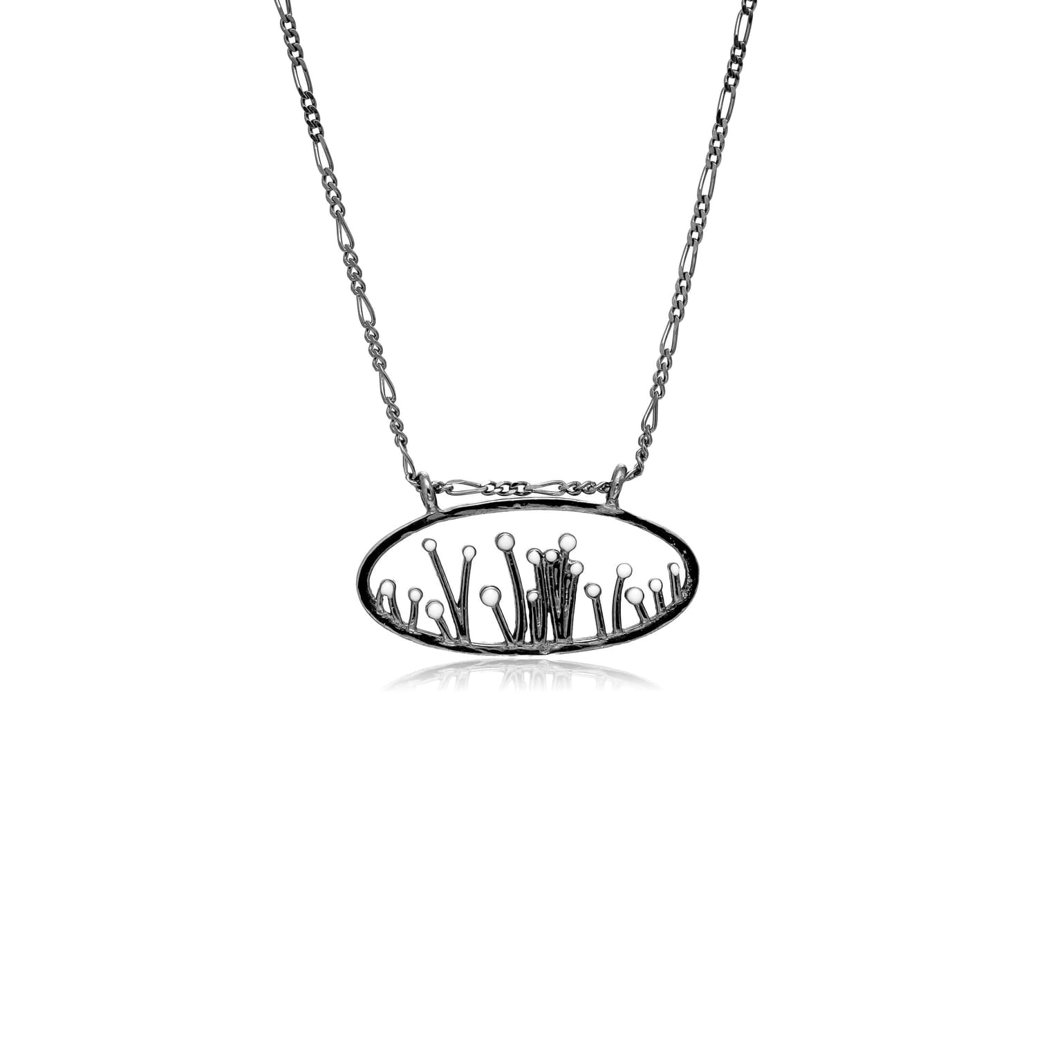 White Florets Silver Pendant