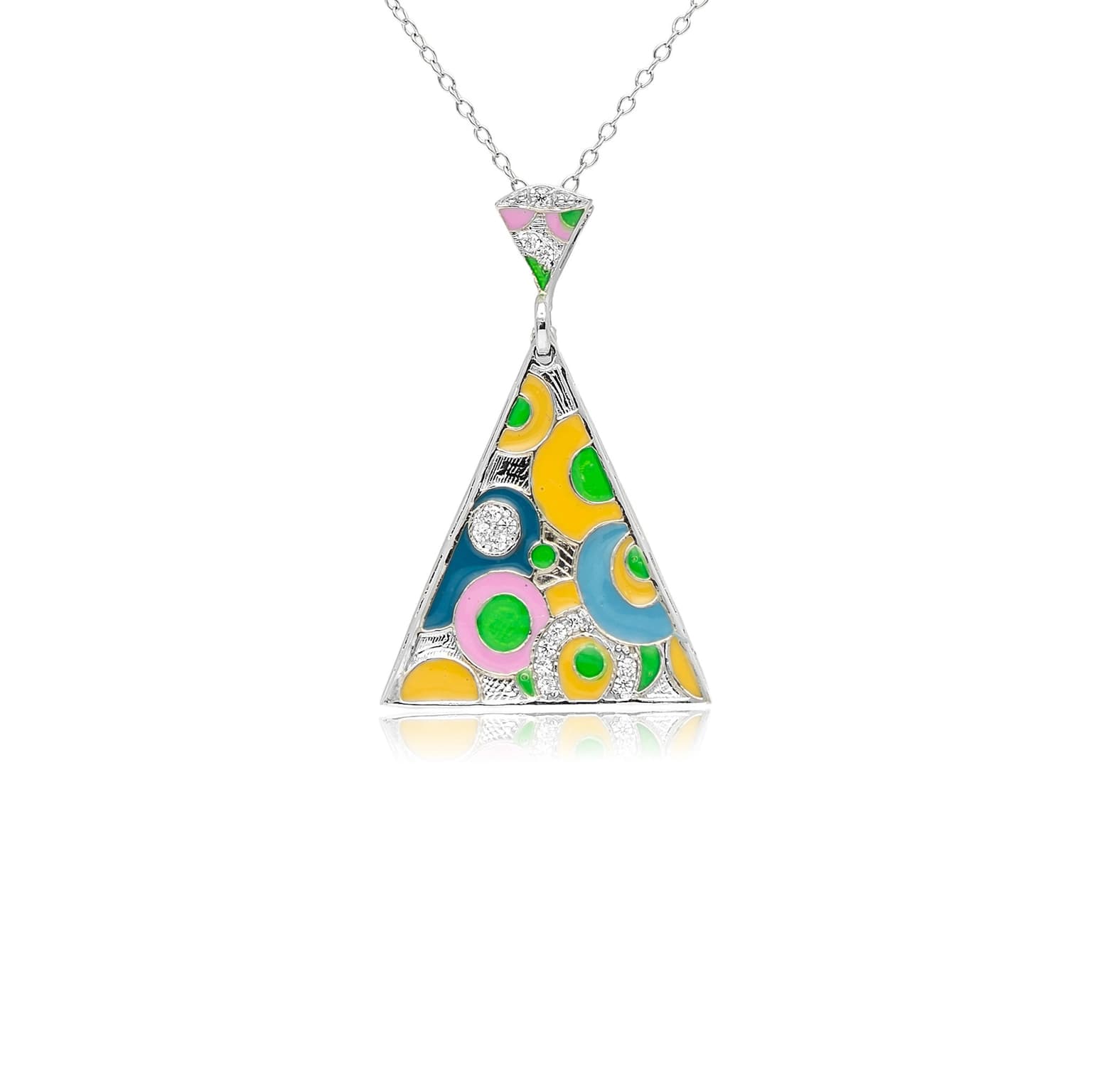 Abstract Art Silver Pendant