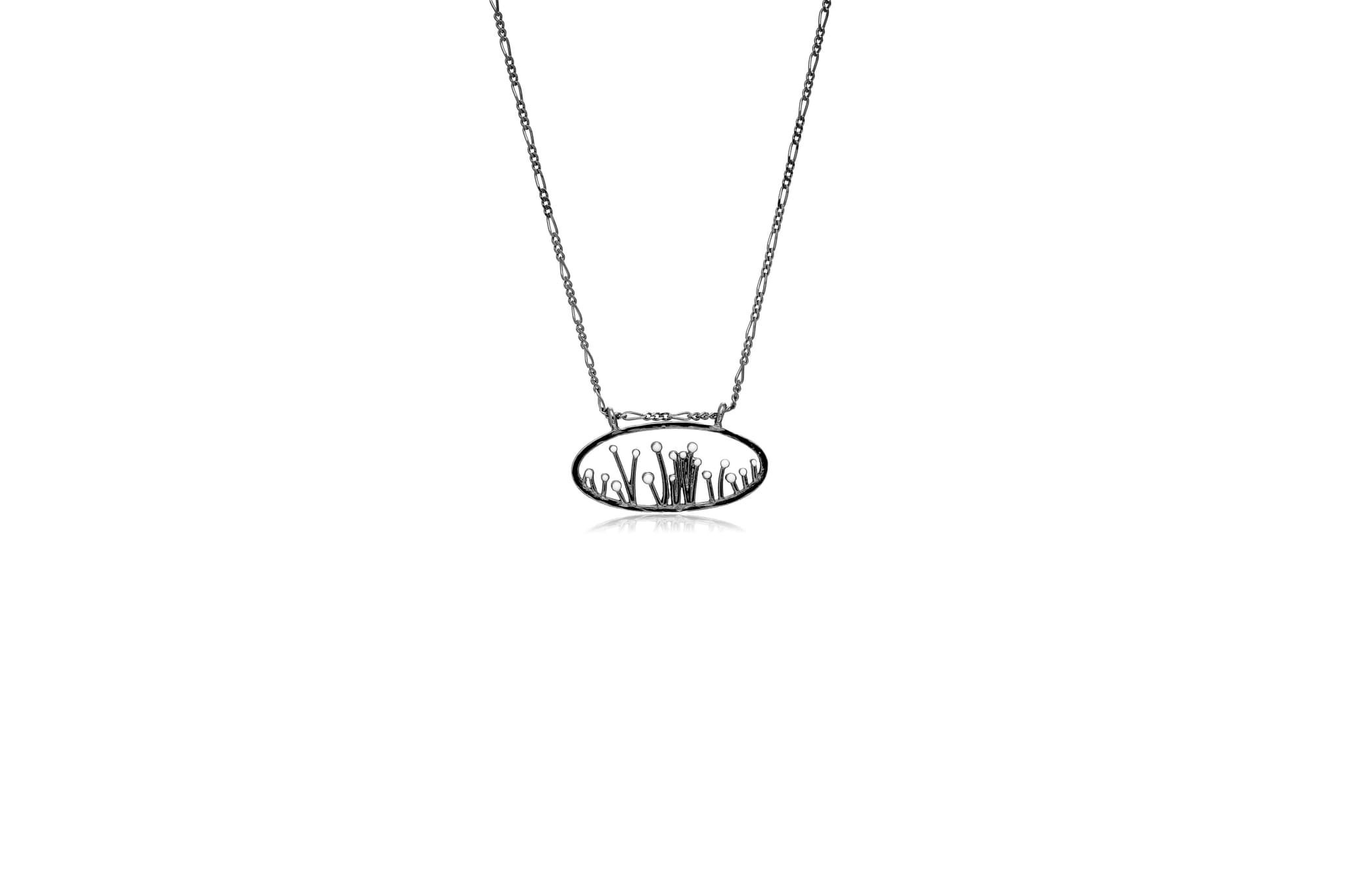 White Florets Silver Pendant