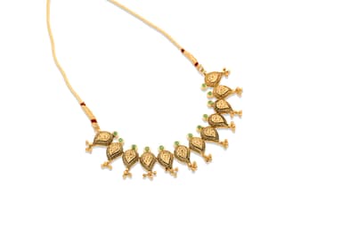 PAISLEY LEAF DROP SILVER NECKLACE SET