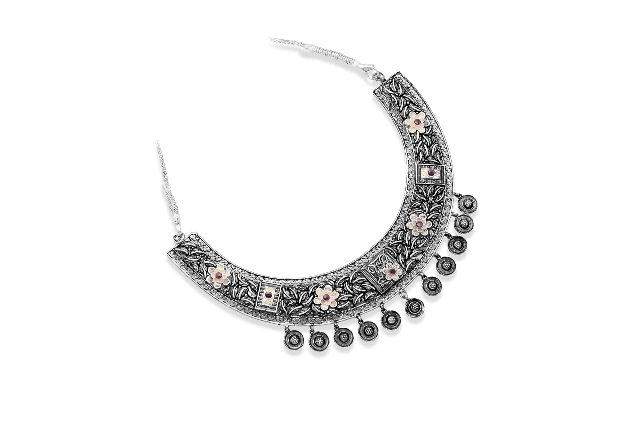 PUSHPANJALI SILVER NECKLACE