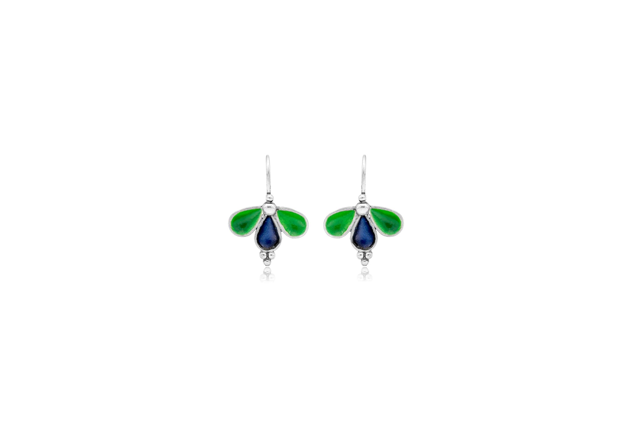 Colourful Silver Drop Earrings